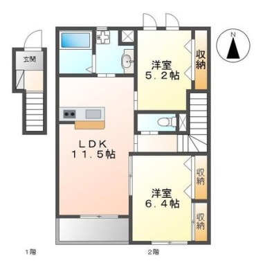 マルハII番館 201の間取り図