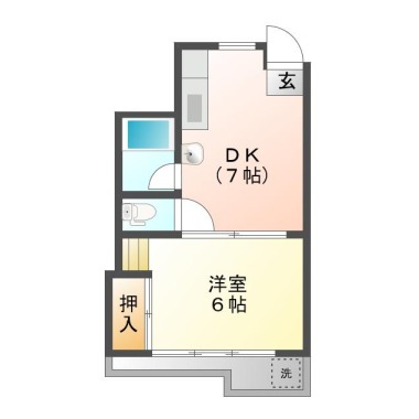 佐古三番町 マンション 1DK 402の間取り図