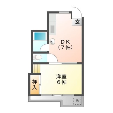 佐古三番町 マンション 1DK 702の間取り図