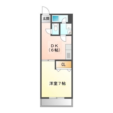 南矢三町 マンション 1DK 305の間取り図