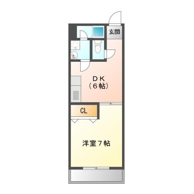 南矢三町 マンション 1DK 404の間取り図