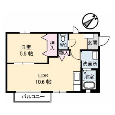 エスポワール住吉 202の間取り図