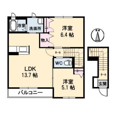 シャーメゾンセレシア 201の間取り図