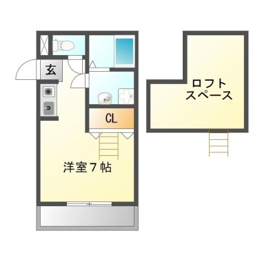 中島田町 アパート 1K 105の間取り図