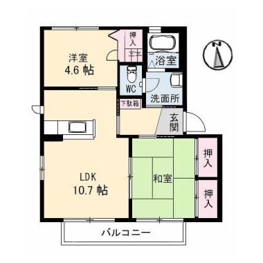 シャーメゾン ヴァイデ B棟 B101の間取り図