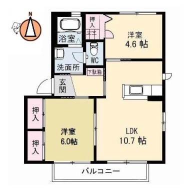 シャーメゾン ヴァイデ B棟 B202の間取り図