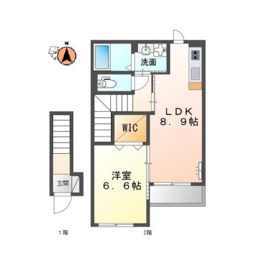 ネスト応神 202の間取り図