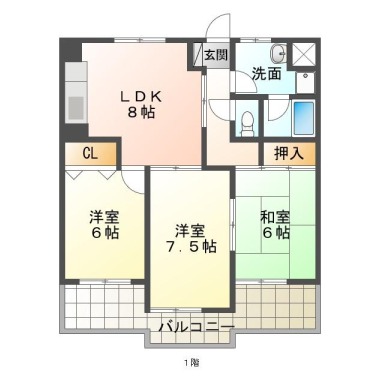 住吉 マンション 3LDK 103の間取り図