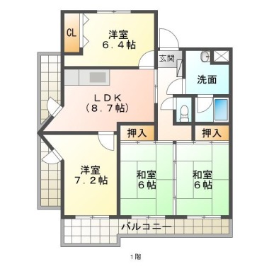 住吉 マンション 4LDK 104の間取り図