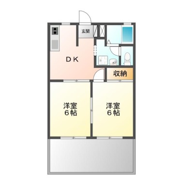 南蔵本町 アパート 2DK 101の間取り図