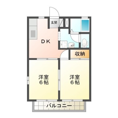 南蔵本町 アパート 2DK 201の間取り図