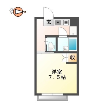 庄町 アパート 1K 102の間取り図