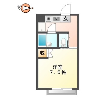 庄町 アパート 1K 107の間取り図