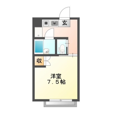 庄町 アパート 1K 202の間取り図