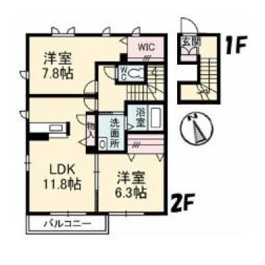 プロヌーブ南矢三 205の間取り図