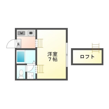 住吉 アパート 1K 101の間取り図