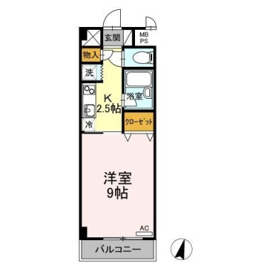 グリーンリバティ新蔵 205の間取り図