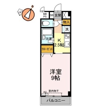 グリーンリバティ新蔵 206の間取り図