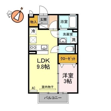 シェルマーレ 102の間取り図