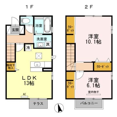 ウィズ城南 E1の間取り図