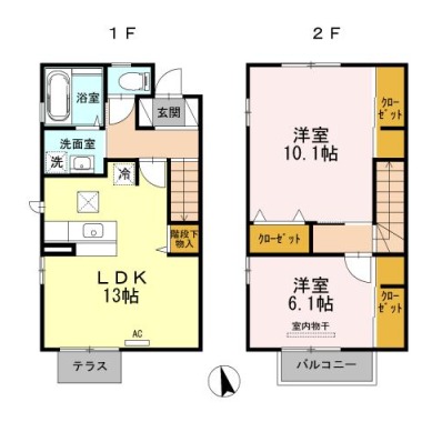 ウィズ城南 E2の間取り図