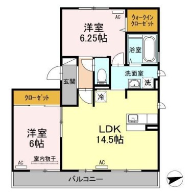 パルクアミティエI 201の間取り図