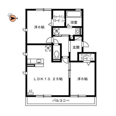 パルクアミティエI 203の間取り図