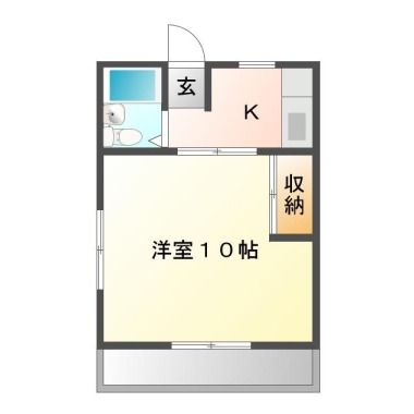 蔵本元町 マンション 1DK 201の間取り図