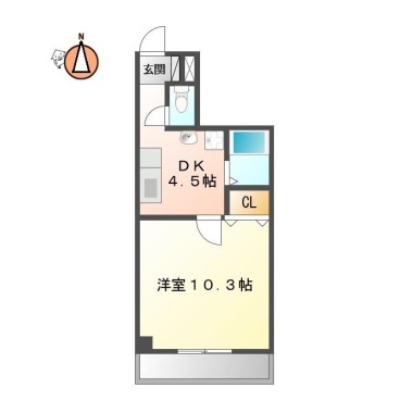 南昭和町 アパート 1K 402の間取り図