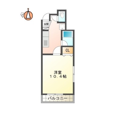 南昭和町 マンション 1K 408の間取り図