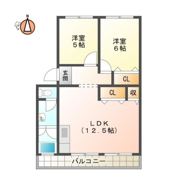 住吉 マンション 2LDK 403の間取り図