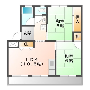 南昭和町 マンション 2LDK 105の間取り図