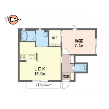 シャーメゾン城南 101の間取り図