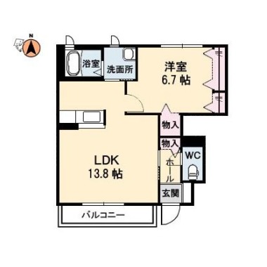 シャーメゾンサンモール A棟 101の間取り図