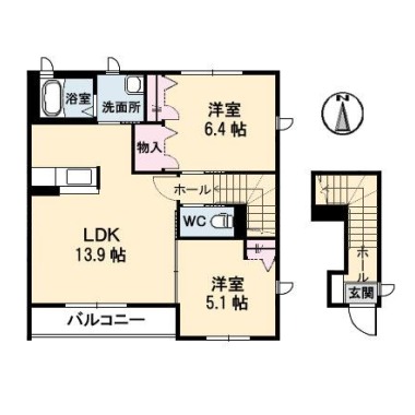 シャーメゾンサンモール A棟 201の間取り図