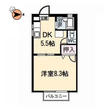 ディアス川南 B棟 111の間取り図