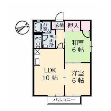 ディアス川南 C棟 221の間取り図