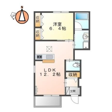 まゆ山壱番館 101の間取り図