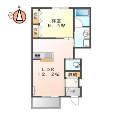 まゆ山壱番館 103の間取り図