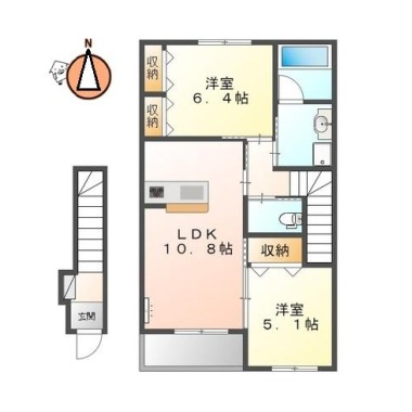 まゆ山壱番館 201の間取り図