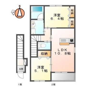 まゆ山壱番館 205の間取り図