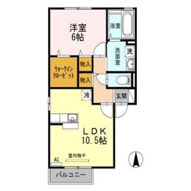 コーポK A201の間取り図