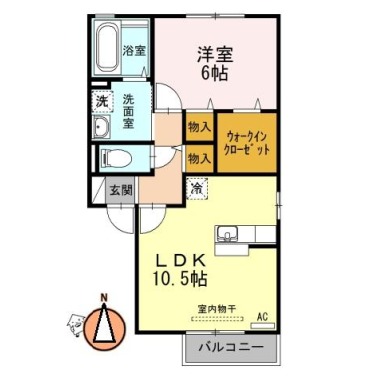 コーポK E202の間取り図