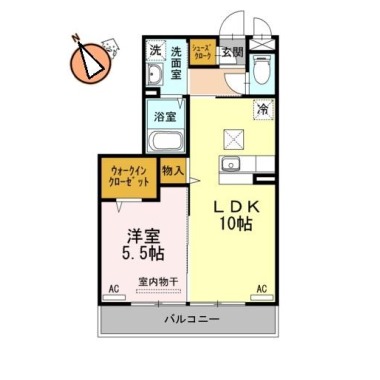 浜の前マンション13号棟 102の間取り図