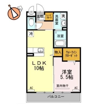 浜の前マンション13号棟 203の間取り図