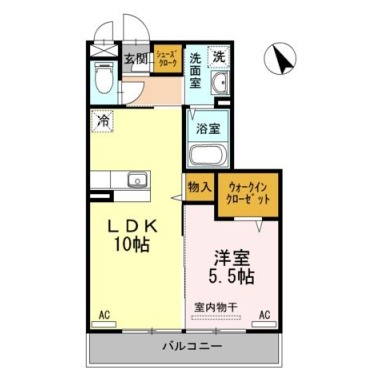 浜の前マンション13号棟 303の間取り図