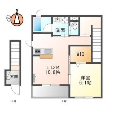 まゆ山弐番館 201の間取り図