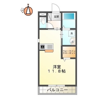 ベレオ蔵本 102の間取り図