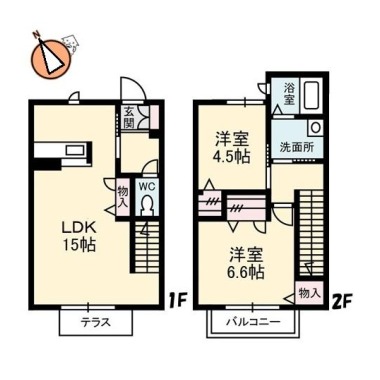 シャーメゾン助任 101の間取り図