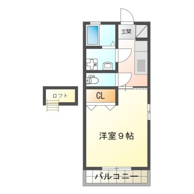 南二軒屋町 アパート 1K 201の間取り図